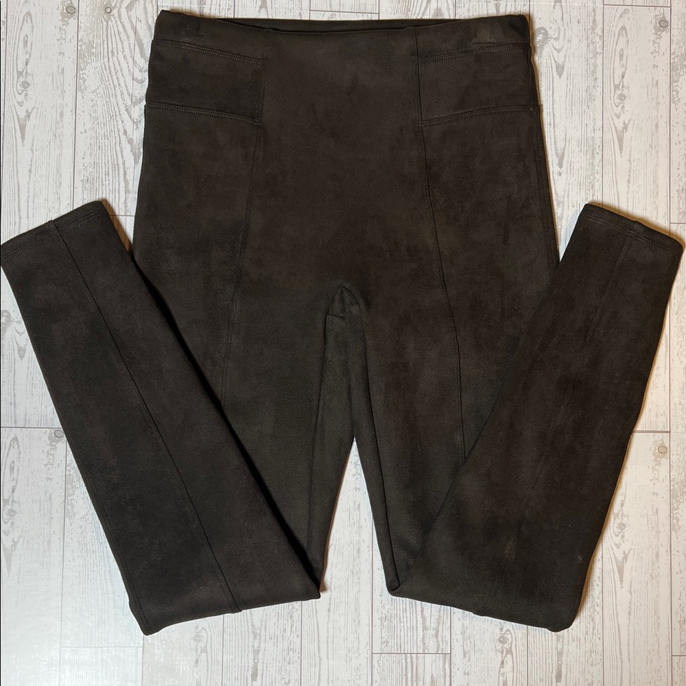 Dark Brown Faux Suede Spanx - Size S